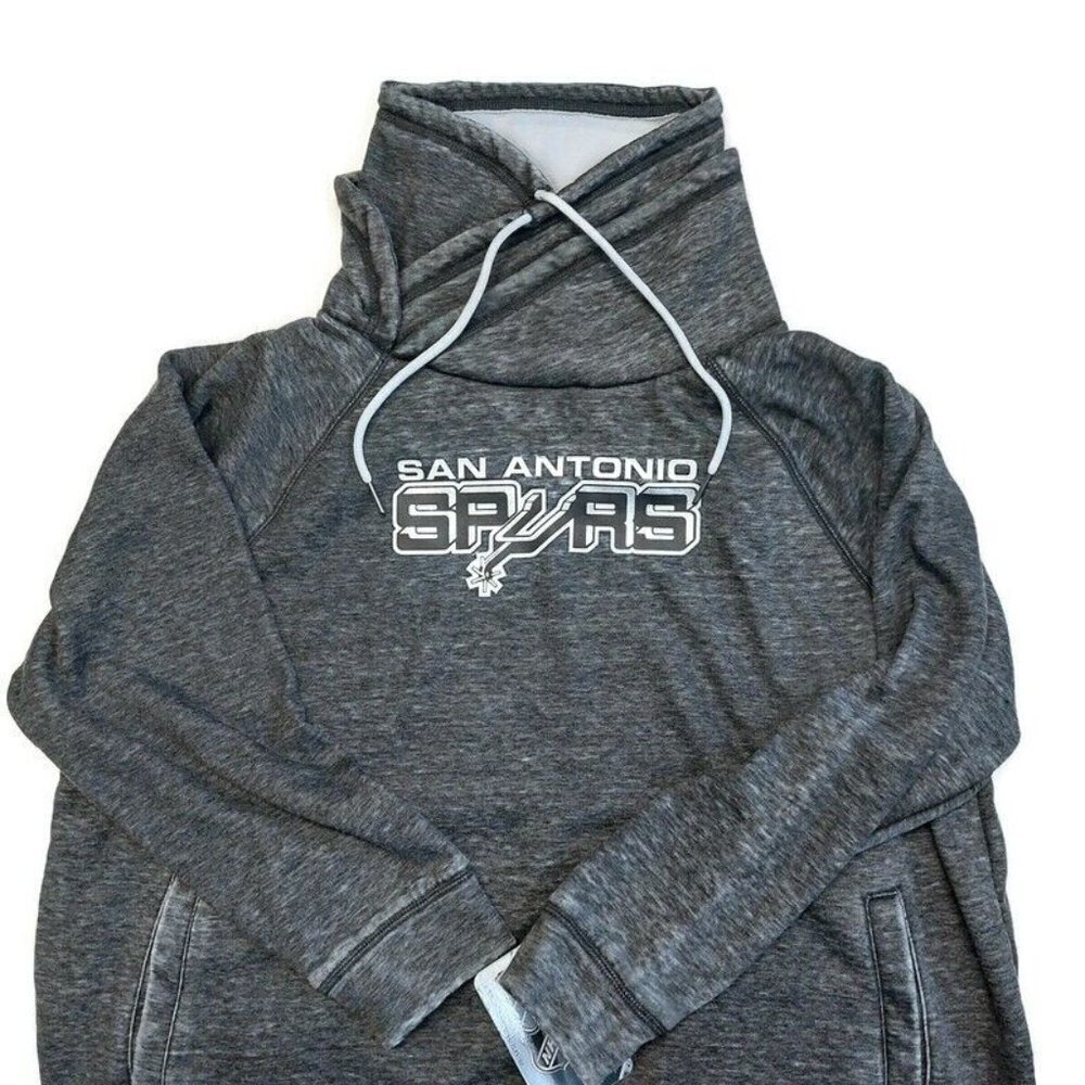 San Antonio Spurs Womens Plus Size 1X Spiral Pullover Sweatshirt Charcoal Grey